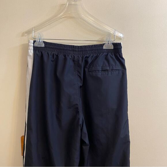 Nike Mens Navy White Stripes Nylon Zip Leg Y2K Athletic Track Pants Medium Retro - Picture 8 of 15